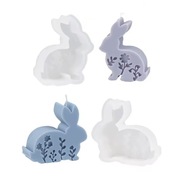 Zestaw KRÓLIKI 2szt foremek silikonowych Wielkanoc do Odlewów Świec Mydła 