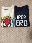Zestaw biała Spiderman granatowa super hero 116 długi rękaw tshirt 