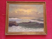 Stary obraz na płótnie sygnowany 