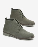 Zielone Botki Damskie z Sznurowaniem Lekko Ocieplane Zimowe 39