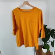Bluzka Carry 40 L casual żółta musztardowy oversize bawełna koszulka 
