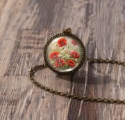 Łańcuszek z wisiorkiem Medalion Szklany