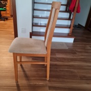 Rozsuwany stół do jadalni z kompletem 4 tapicerowanych krzeseł - olcha