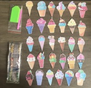 30 x lody na magnes, diamentowe malowanie 