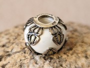 Koralik zawieszka beads charms Cedora srebro (19) perłowy