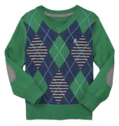 Elegancki Świąteczny Sweter Gap z Logo, Święta w Kratkę 12-18 mies,80-86-92