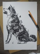  Rysunek: pies, cienkopis - blok tech. A3, 250 g/m