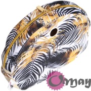 Organizer Obag MOON LIGHT beżowy – liście czarny złoto ML | OMAY Handmade