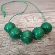 Naszyjnik drewniane kule prezent dla mamy babci