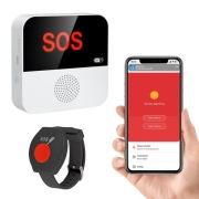 Chatthen WiFi + RF bransoletka alarmowa dla seniorów – Czarna