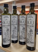 Domowy olej rzepakowy tłoczony na zimno własna olejarnia 500ml 
