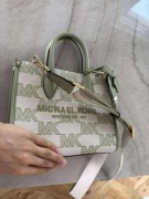 Michael Kors Mirella Small Logo Jacquard Crossbody Bag Light Sage