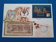 Koperta numizmatyczna z banknotem Mozambik