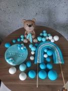 Z masy cukrowej na tort mis zestaw tęcza kule