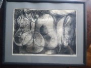 Jerzy Brzuskiewicz obraz Przenikania z 21 obrazów z cyklu skaryfikacje i