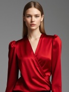 Guess Marciano bluzka kopertowa - Samba Red Glamour Evening Chic