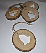 Plastry drewna z zawieszką,  dzwonek idealne do graweru , drewniana bombka