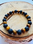 Bransoletka męska wyjątkowa z ceramiki i kamienia na prezent amulet 