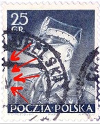 Usterka druku. Znaczek Fi 298II. Kasowany.