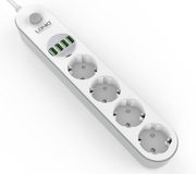 Listwa Zasilająca Przedłużacz Kabel 2M 4x USB 4 Gniazda AC 17W Auto ID