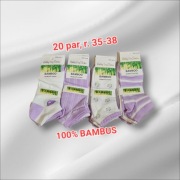 20 par skarpety skarpetki damskie 100% bambus rozmiar 35-38
