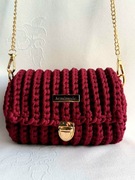 Torebka Bordowa handmade na łańcuszku – mini elegancka, prezentowa