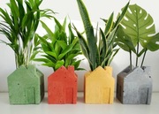 Mini domek z betonu - doniczka - RÓŻNE KOLORY