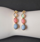 Kolczyki srebro 925 złocone, opale naturalne 