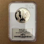 Moneta 10 zł 1998 Ag Deklaracja Praw Człowieka PR70