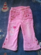 Spodnie różowe dziewczęce ocieplane polarem 92 98