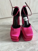 Chunky pumps heels pink Sinsay fuksja high heels