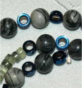 naszyjnik naturalny frenit jaspis picasso hematyt /nr 47