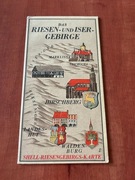 Das Riesen Und Iser Gebirge Przedwojnna Niemiecka Mapa i Przewodnik