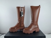 Kozaki do kolan Xti na platformie 36 brązowe 