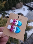 Mini spinki do włosów dla niemowląt dziewczynekhandmade 2 szt. serduszko