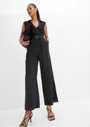 ELEGANCKI KOMBINEZON Z WISKOZY APART 42 L XL CZARNY CARGO BUTIK NOWY