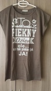brązowy  t-shirt