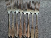 Widelce sztućce vintage PRL Gerlach stał nierdzewna