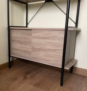 Regał VANDBORG 4 półki/2 drzwi dąb/czarny