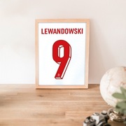 Robert Lewandowski Koszulka Polska 9 - Plakat 