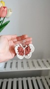 Motylek na szydełku, brelok handmade 