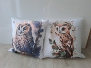 Zestaw 2 x Nowa poszewka na poduszkę dekoracyjna ozdobna sowa sowy