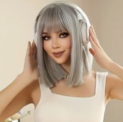 Peruka damska włosy szare siwe halloween cosplay
