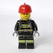 Minifigurka LEGO City strażak z czerwonym kaskiem