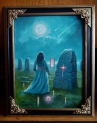 "KSIĘŻYCOWA PANI"- OBRAZ OLEJNY NA PŁÓTNIE 48x38