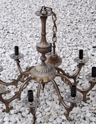 Stary mosiężny żyrandol 8-ramieny mosiądz PIĘKNY