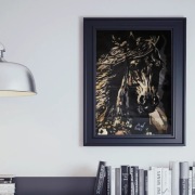 Obraz akrylowy ręcznie malowany ,,cień konia " około 40x50cm