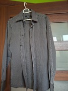 Koszula męska slim fit szara w paski SMOG