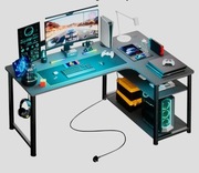 BIURKO GAMINGOWE Narozne z półka i portem USB