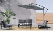 Parasol ogrodowy boczny na wysięgniku składany na korbkę, Fi300x250cm 